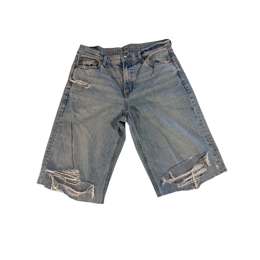American Eagle Strigid Perfect Women's Distressed Bermuda Jean Shorts Size 10